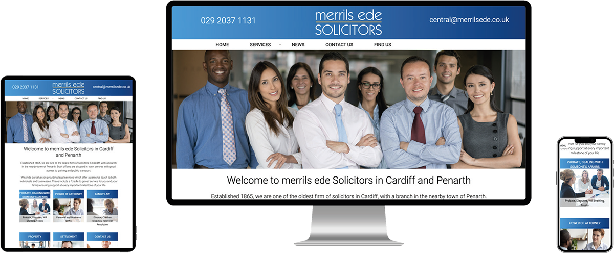 example website design for UK law firm